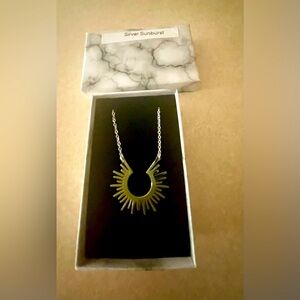 Stainless Steel Starburst Necklace NIB